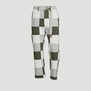 Sacai Belted Patchwork Pants
